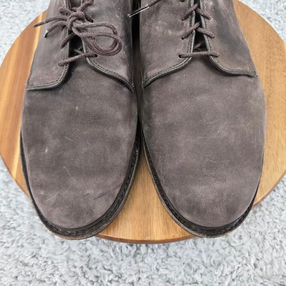 Allen Edmonds Mens 10.5 3E Wide Surrey Brown Nubuck Weatherproof Derby Oxford